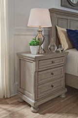 Lettner Light Gray Nightstand front view