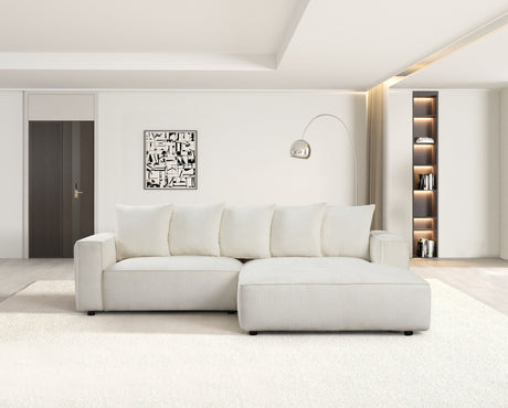 Main view of the Romeo White Sectional sofa in white