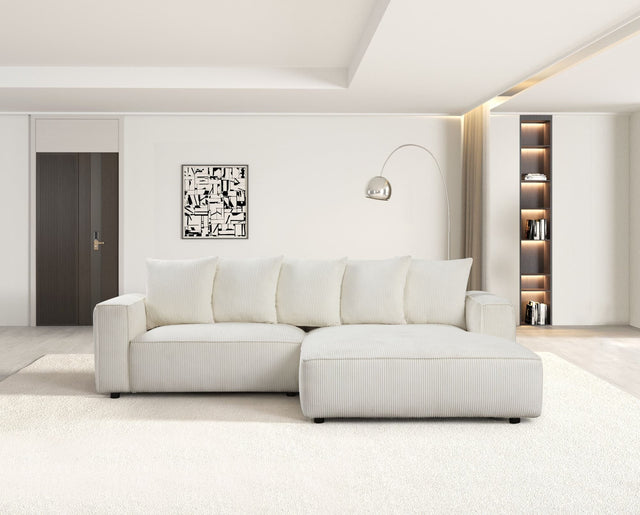 Main view of the Romeo White Sectional sofa in white