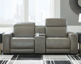 Correze Gray 3-Piece Power Reclining Sectional sofa, front view