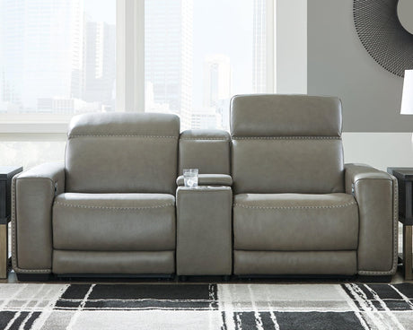 Correze Gray 3-Piece Power Reclining Sectional sofa, front view
