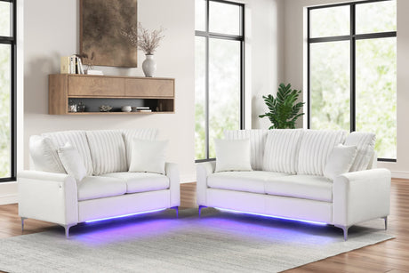 Celina Beige 2-Piece Sofa and Loveseat Set front view