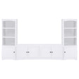 Laughlin 3-piece entertainment center with white TV stand and media towers