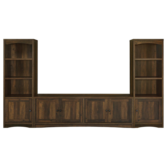 Laughlin 3-piece Entertainment Center TV Stand Dark Pine front view
