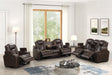 Stefano brown gel leather 3-piece reclining set front view