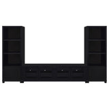Jupiter Entertainment Center black 3-piece set with 79-inch TV stand front view