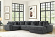 Seasons charcoal 5-piece sectional sofa front angle