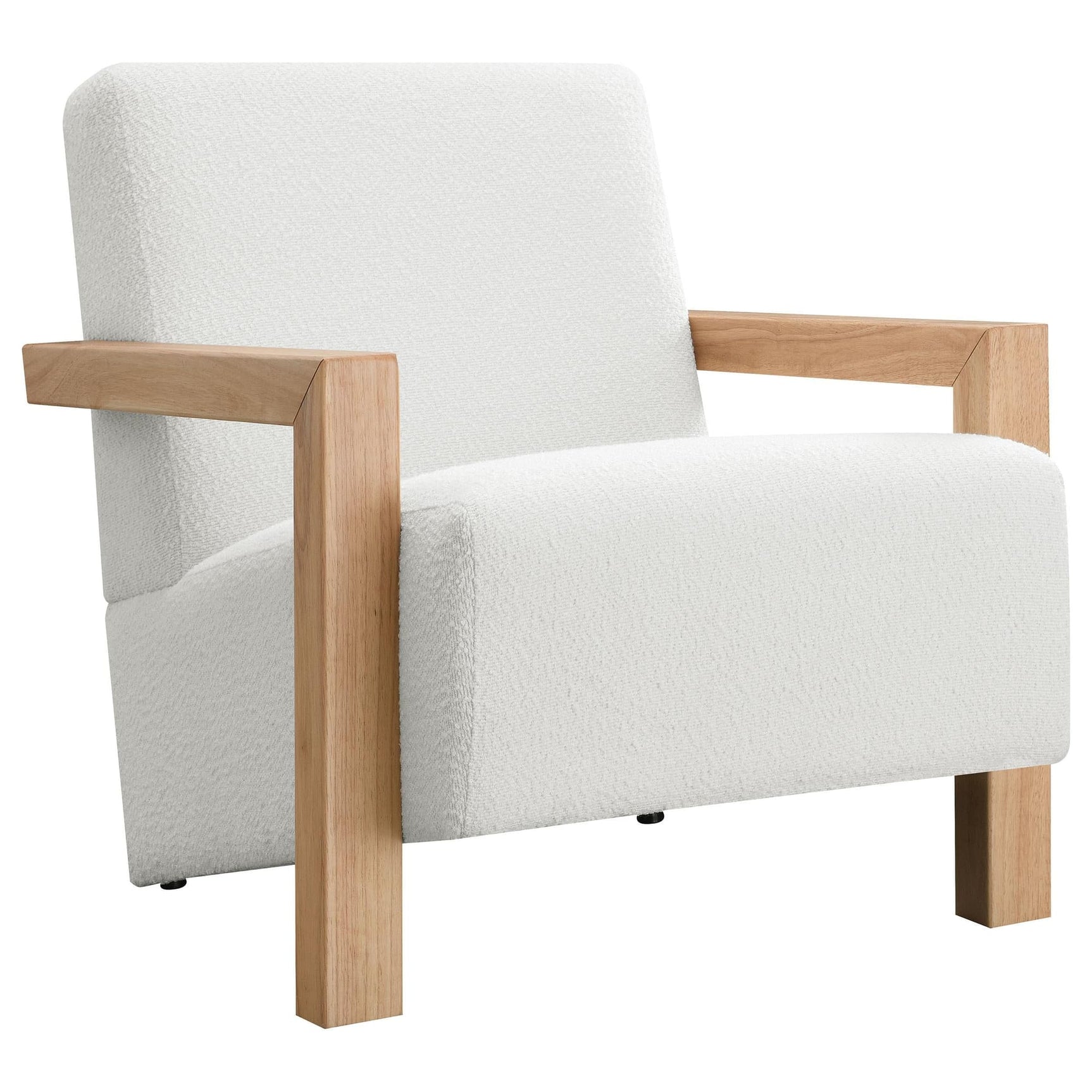 Fitzroy Ivory boucle upholstered accent arm chair front view