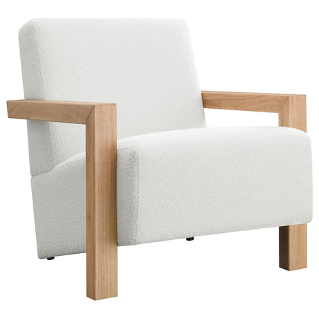 Fitzroy Ivory boucle upholstered accent arm chair front view