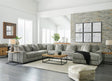 Lindyn Fog Gray Faux Upholstered 6-Piece Sectional RAF Chaise, main front view