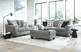 Front view of Selina Gray Oversize Gray Chenille Sofa and Loveseat Set