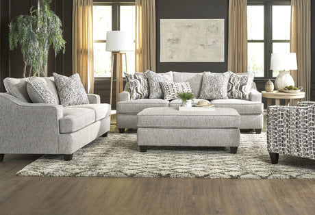 Front view of Tufi Linen Chenille Sofa and Loveseat Set