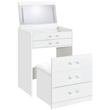 Danbury 3-drawer white high gloss makeup vanity front view