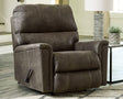 Main front view of Navi Smoke Faux Leather Recliner