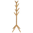Margaret solid wood coat rack with 8 hooks in natural oak finish, front view