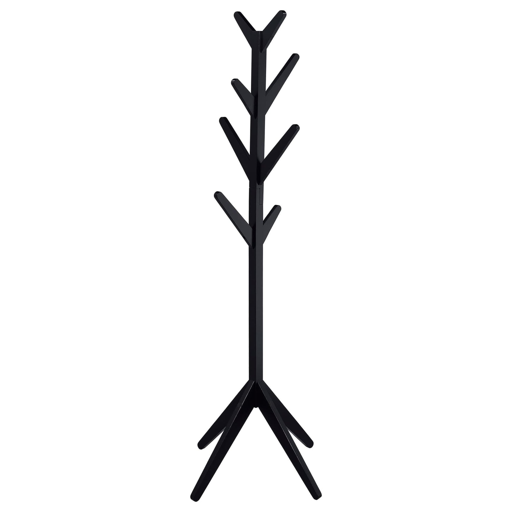 Margaret solid rubberwood coat rack black front view