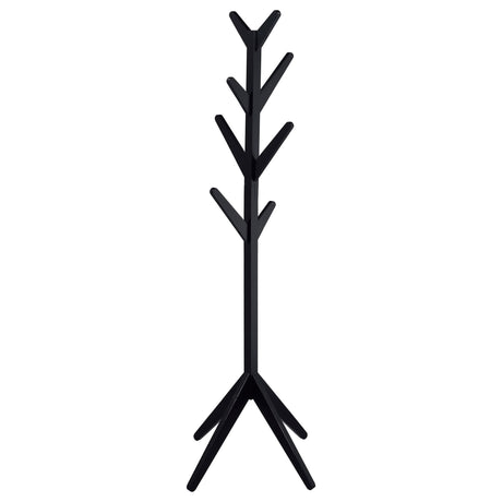 Margaret solid rubberwood coat rack black front view