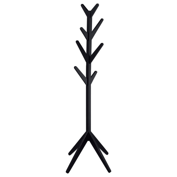 Margaret solid rubberwood coat rack black front view