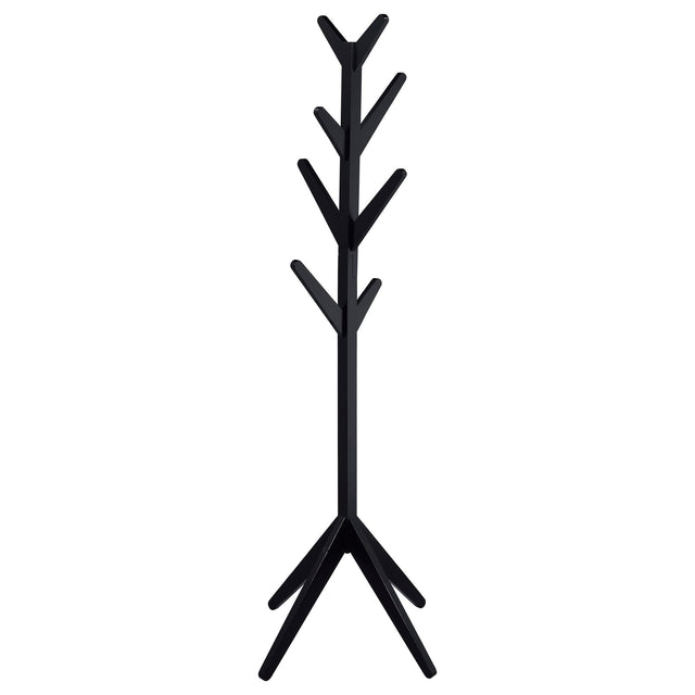 Margaret solid rubberwood coat rack black front view