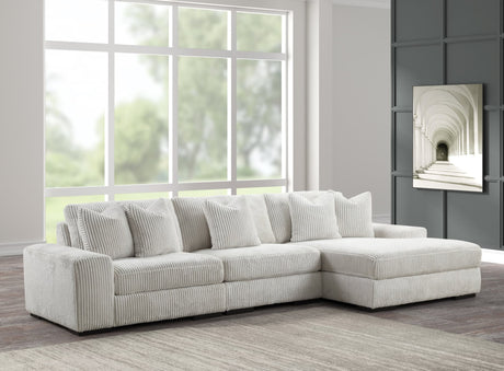 Sunday Grayish Beige 3-Piece Sectional sofa main view
