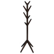 Margaret solid rubberwood coat rack in cappuccino finish with 8 hooks front view