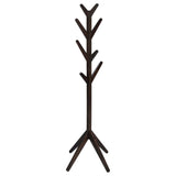 Margaret solid rubberwood coat rack in cappuccino finish with 8 hooks front view