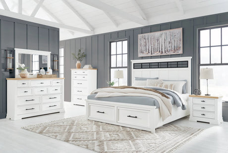 Ashbryn White Storage Platform Bedroom Set main front view
