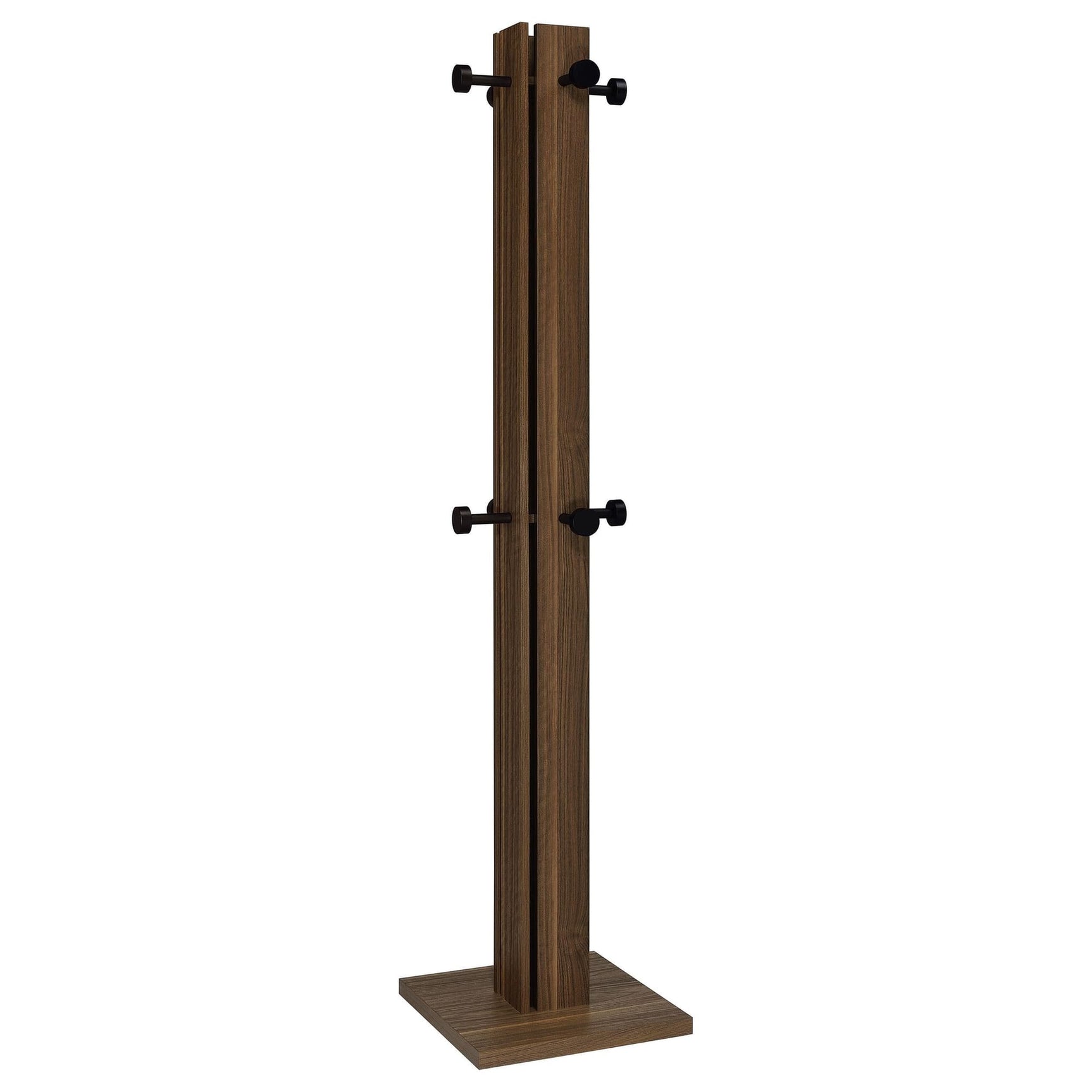 Rikkie Walnut coat rack with mirror front view