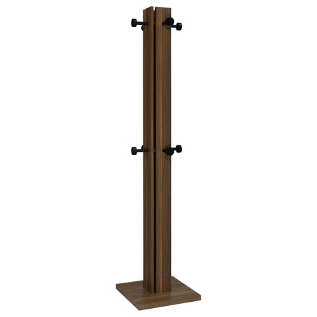 Rikkie Walnut coat rack with mirror front view
