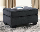 Altari Slate Chenille Ottoman angled front view