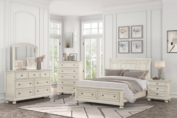 Magnolia Cream Storage Sleigh Bedroom Set main bed view