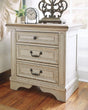 Realyn Two-Tone Nightstand front angled view