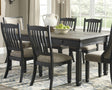 Tyler Creek Black and Gray Dining Table angled view