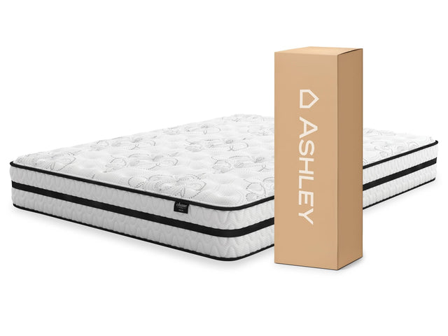Chime 10-Inch Hybrid Twin Mattress in a Box, white, front view