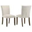Cantley beige upholstered dining side chair, front angle