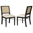 Arini Black Rattan Cane Dining Side Chair front view