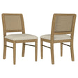 Arini Sand Wash rattan cane dining side chair front view