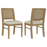 Arini Sand Wash rattan cane dining side chair front view