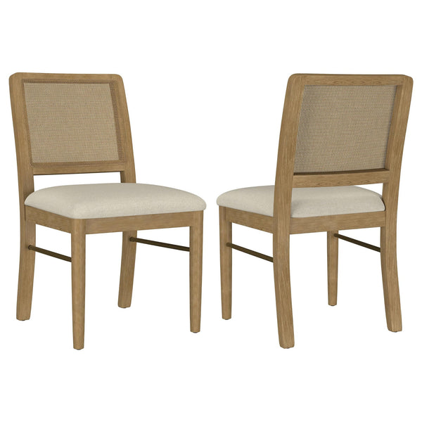 Arini Sand Wash rattan cane dining side chair front view