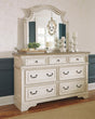 Realyn Two-tone Dresser and Mirror front view showing dresser with mirror attached