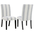 Herran beige upholstered dining side chair front angle