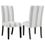 Herran beige upholstered dining side chair front angle