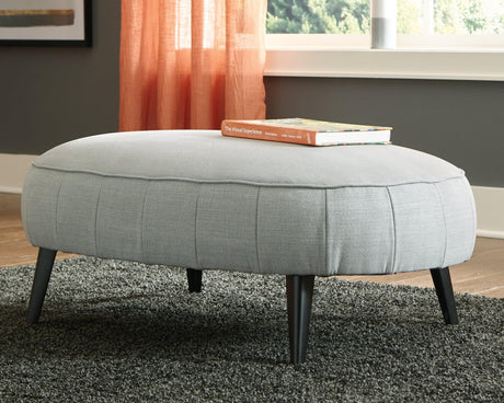 Hollyann Gray Chenille Oversized Accent Ottoman front angle view