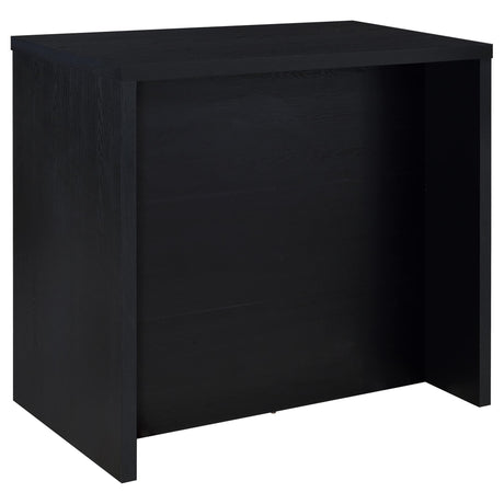 Topanga black engineered wood freestanding home bar front view
