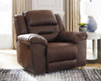 Stoneland Chocolate Faux Leather Recliner main view
