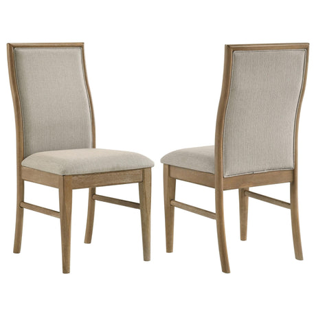 Adina Upholstered Dining Side Chair Barley front angled view
