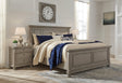 Lettner Light Gray Queen Panel Bed front view