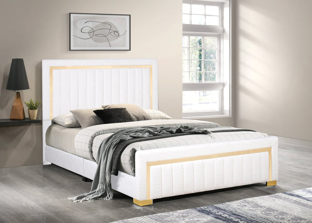 Heindal Off White Upholstered Full Panel Bed front view