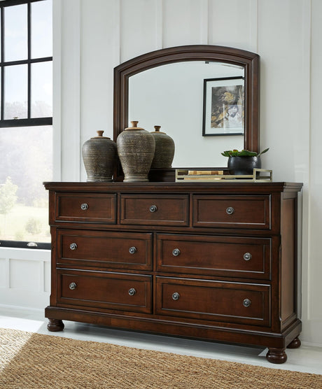 Porter Rustic Brown 7-drawer dresser front view