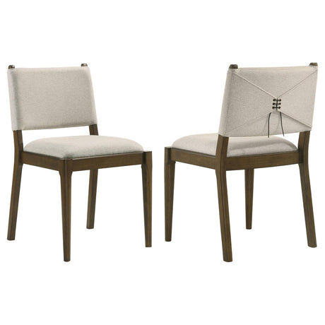 Ottowa upholstered dining side chair brown fabric front view